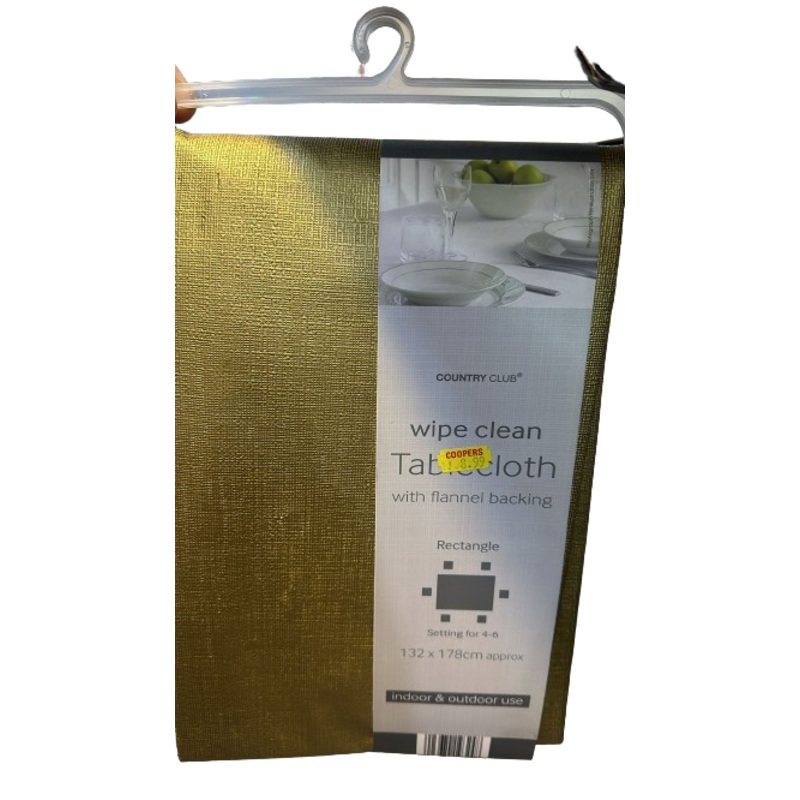Wipe Clean Tablecloth With Flannel Backing