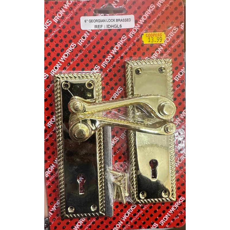 6Georgian lock brassed