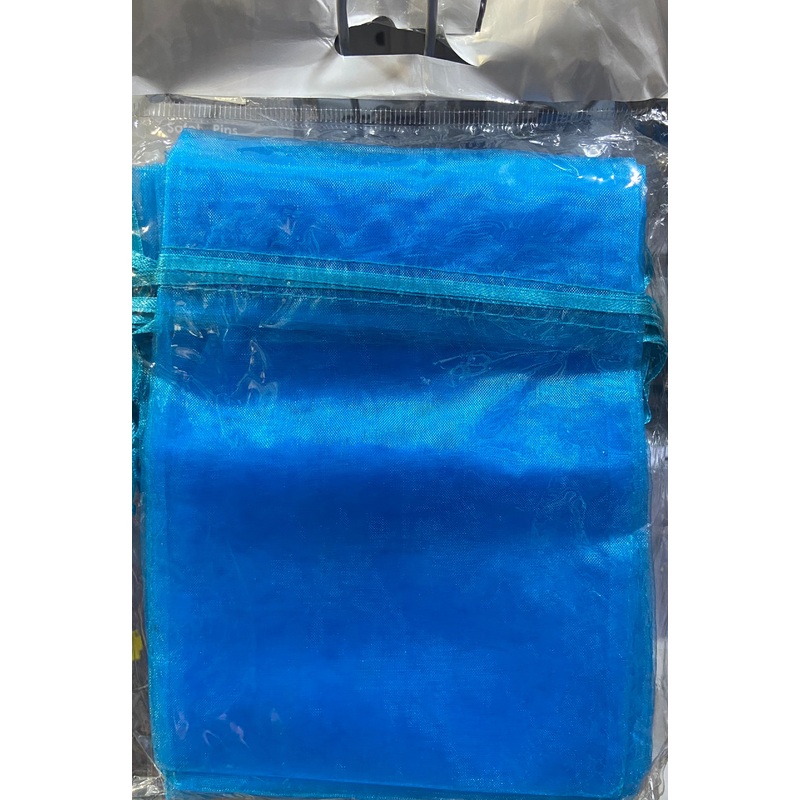 TURQUOISE ORGANZA BAGS PACK OF 10 12x17cm