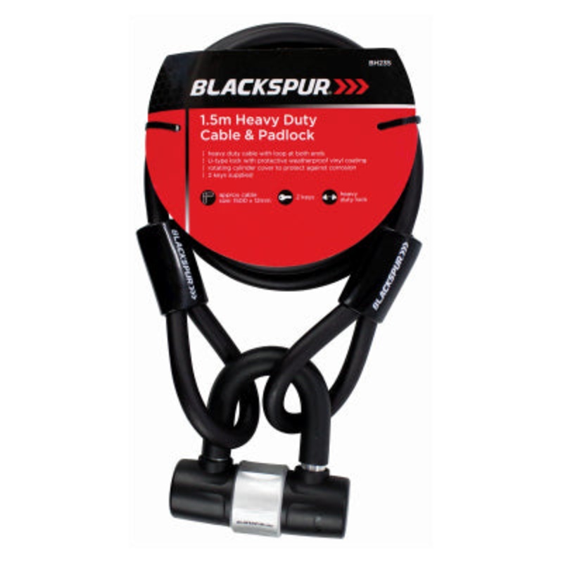 1.5M HEAVY DUTY CABLE AND PADLOCK