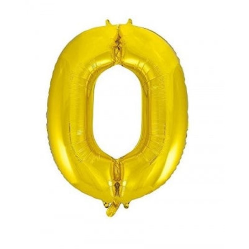 34 CLASSIC GOLD NUMBER 0 FOIL BALLOON (1)