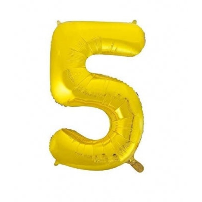 34 CLASSIC GOLD NUMBER 5 FOIL BALLOON (1)