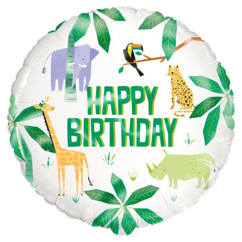 Animal Safari Round Foil Balloon 18