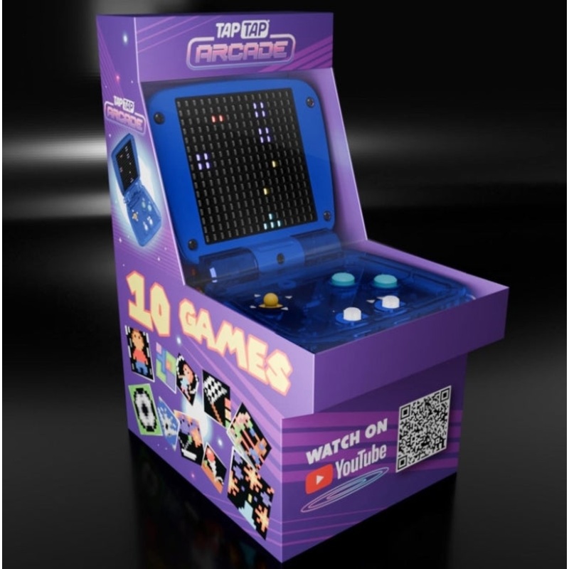 TAPTAP Arcade, Palm Size Gadget with 10 arcade-style games. Grow 1 of 10 unique characters. High-tech Games, Travel Toy, Gift for Age 5+