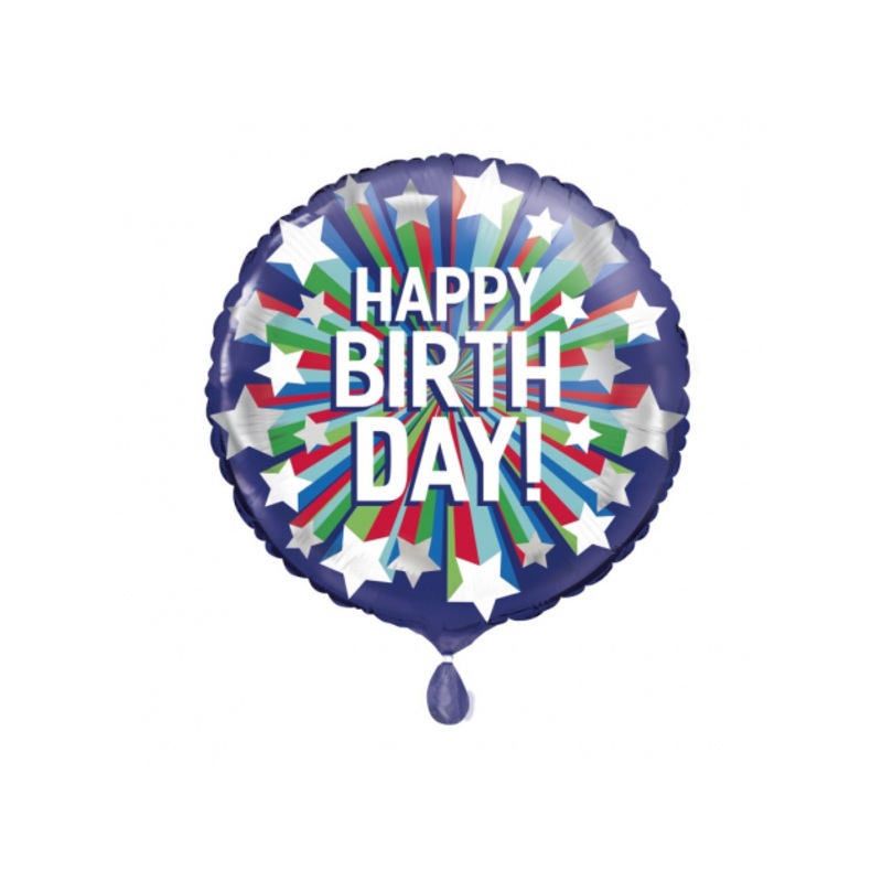 Unique Party 18 Inch Happy Birthday Round Foil Balloon – Shooting Star