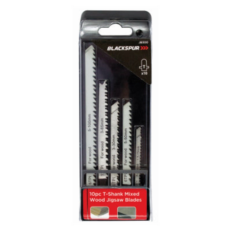 10PC T-SHANK MIXED WOOD JIGSAW BLADES