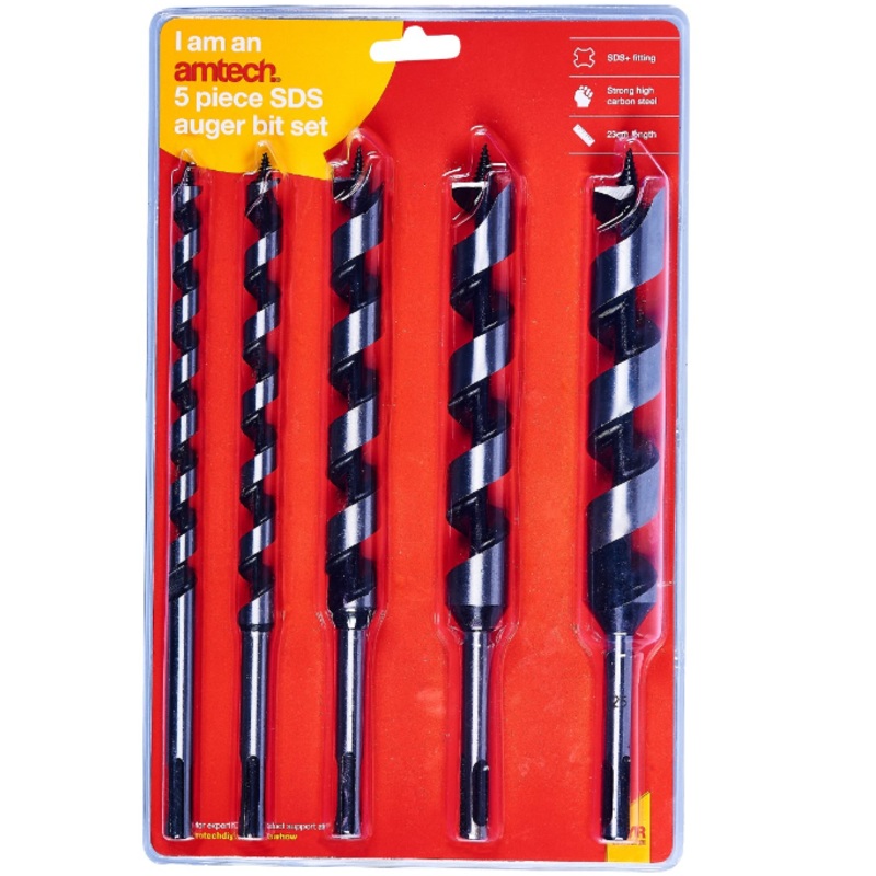 Amtech 5 Piece SDS Auger Drill Bit Set – 230mm Length