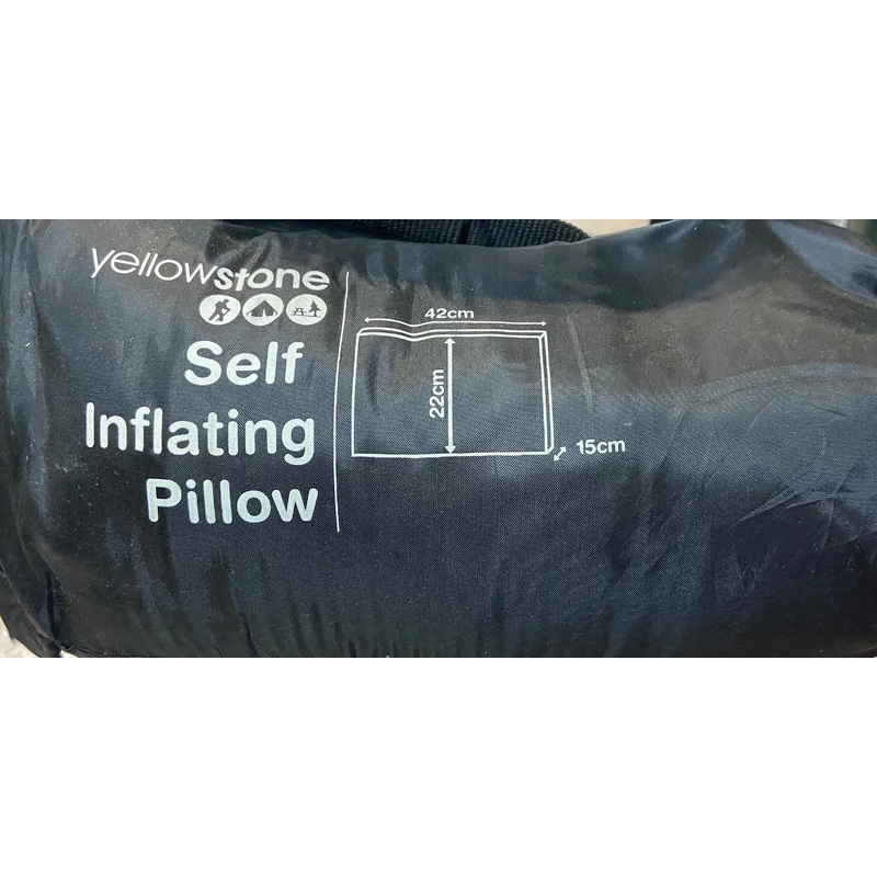 Yellowstone Self Inflating Pillow Black 280g Camping Fishing