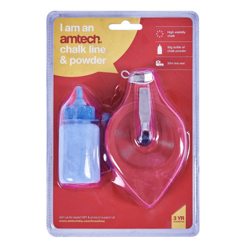 2 Piece 30m (100ft) chalk line kit