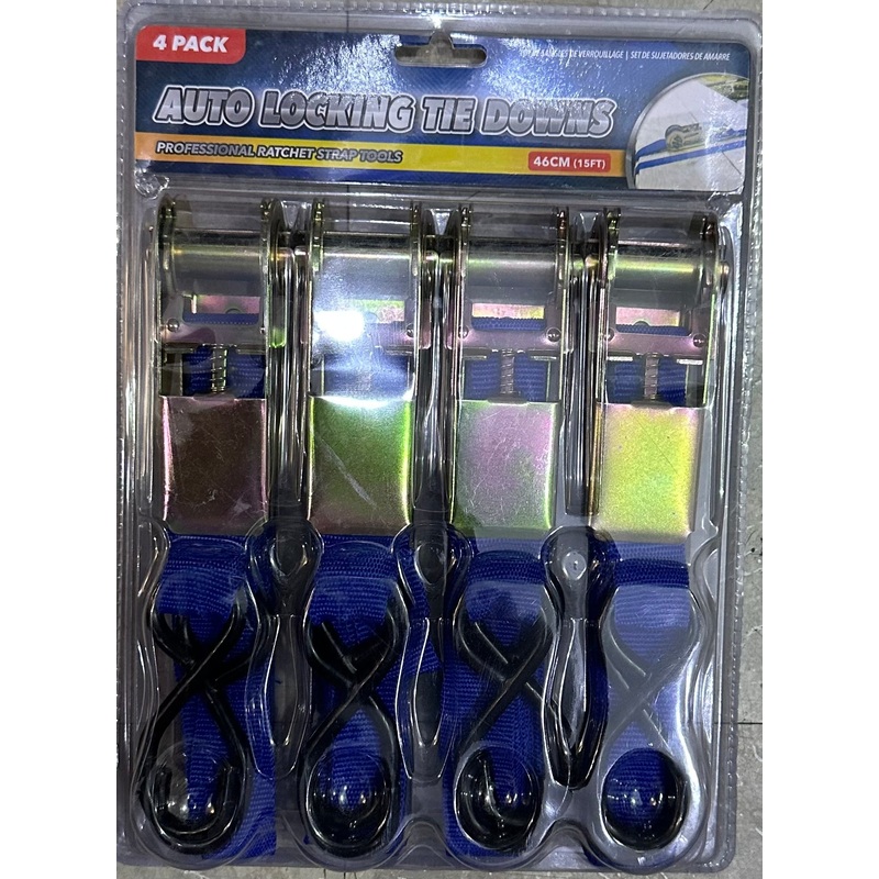 Auto Locking Tie Downs 4Pk