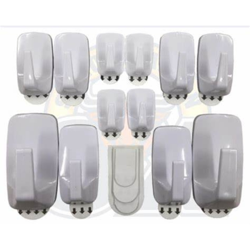 12 x Assorted Hooks with 12 x Replacement Strips