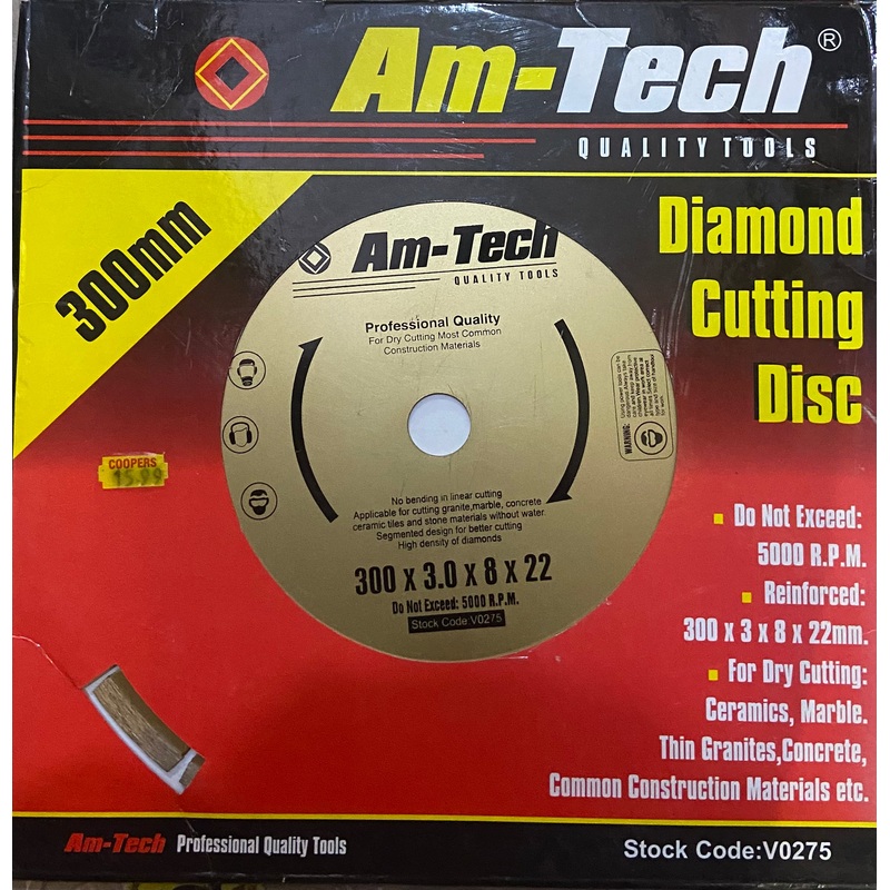 AM-TECH DIAMOND CUTTING DISC 300
