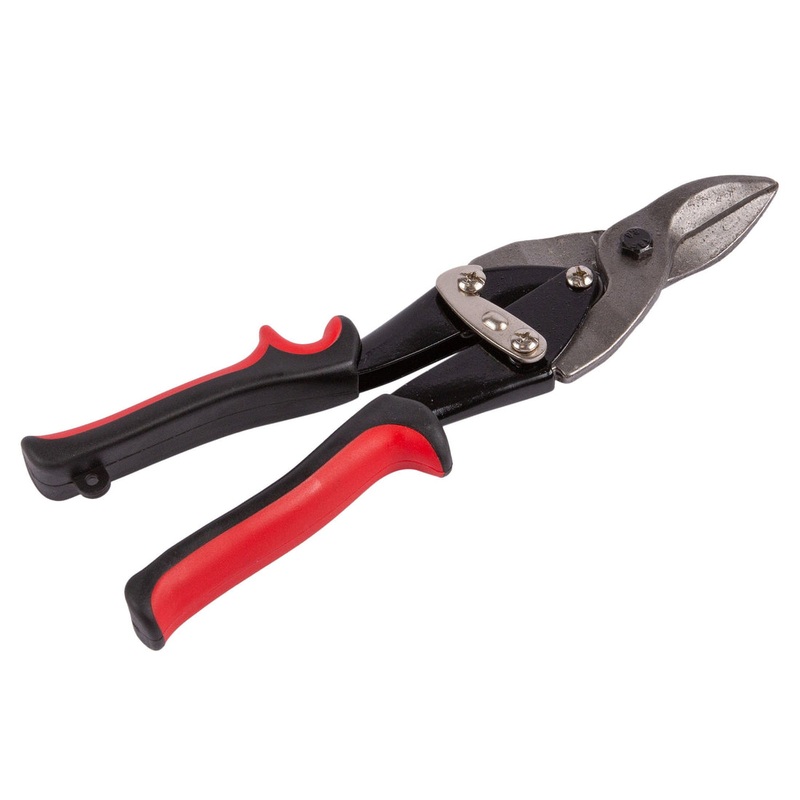 Blackspur Carbon Steel Aviation Tin Snips – Red