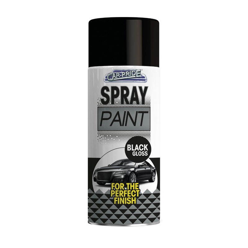 Carpride Gloss Black Car Spray Paint 400ml