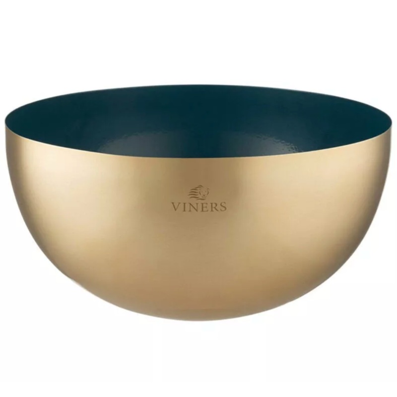Viners Stainless Steel 2 Tone Serving Bowl 25cm Blue Gold