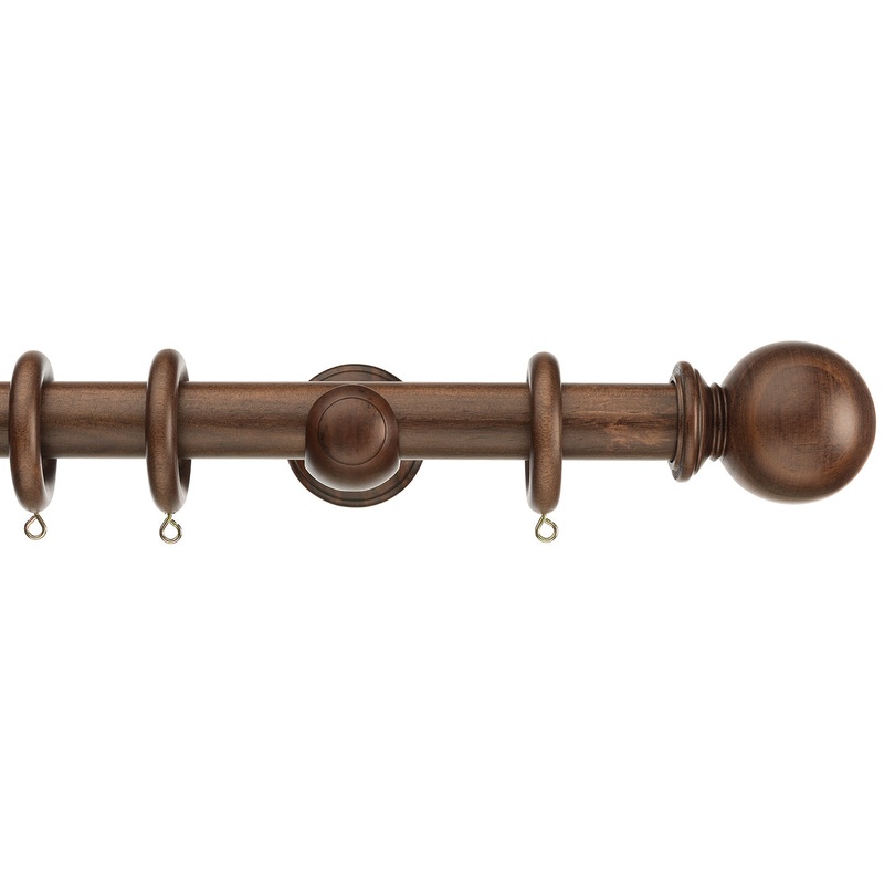 28mm WOODEN POLE 120cm WALNUT