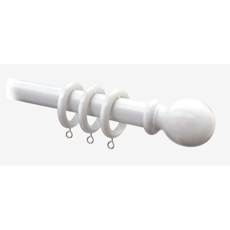 28mm WOODEN POLE 300cm WASHED WHITE