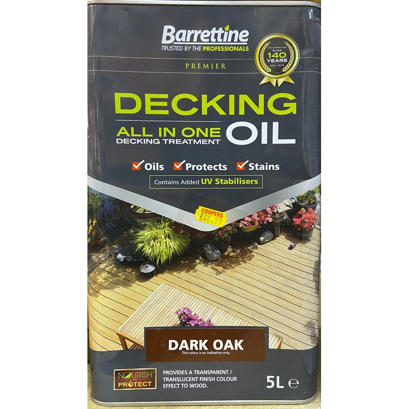 BARRETTINE DECKING OIL DARK OAK 5L