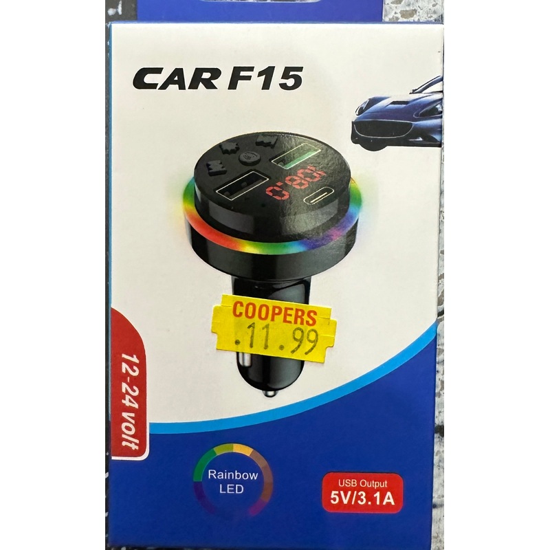 Car Charger Port,LED Light Display USB Port Car Charger  FM Transmitter Adapter