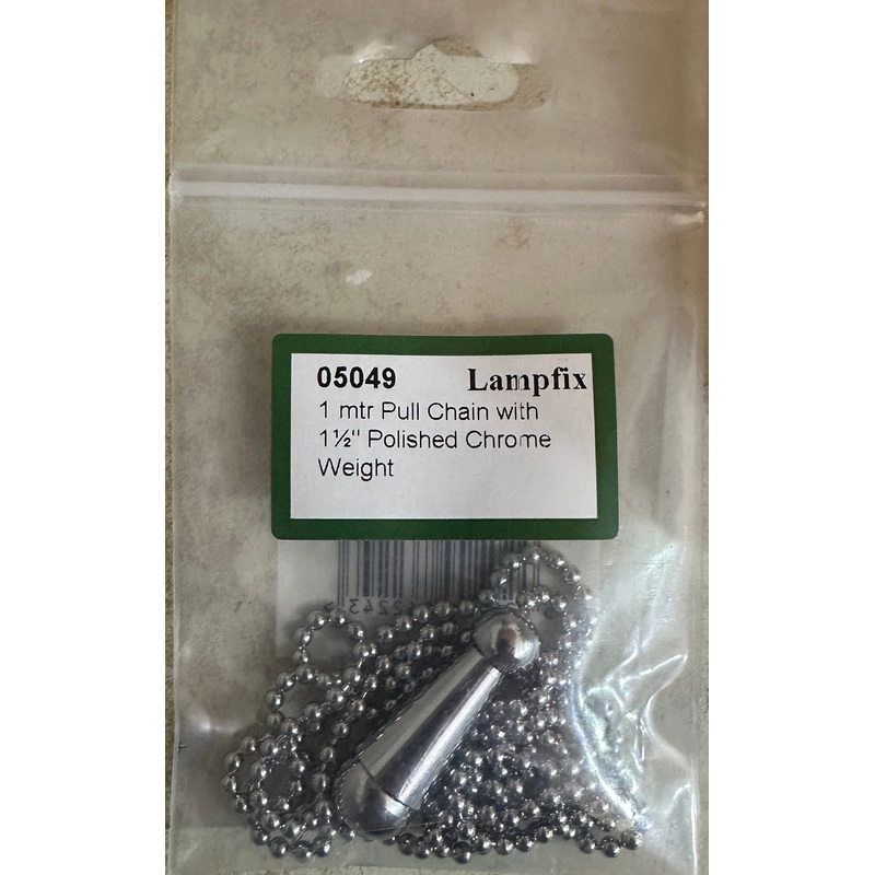1 mtr Pull Chain With 1 1/2 Polished Chrome Weight