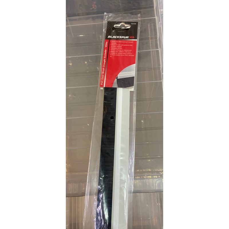 BLACKSPUR PVC DOOR BRUSH DRAUGHT EXCLUDER WHITE