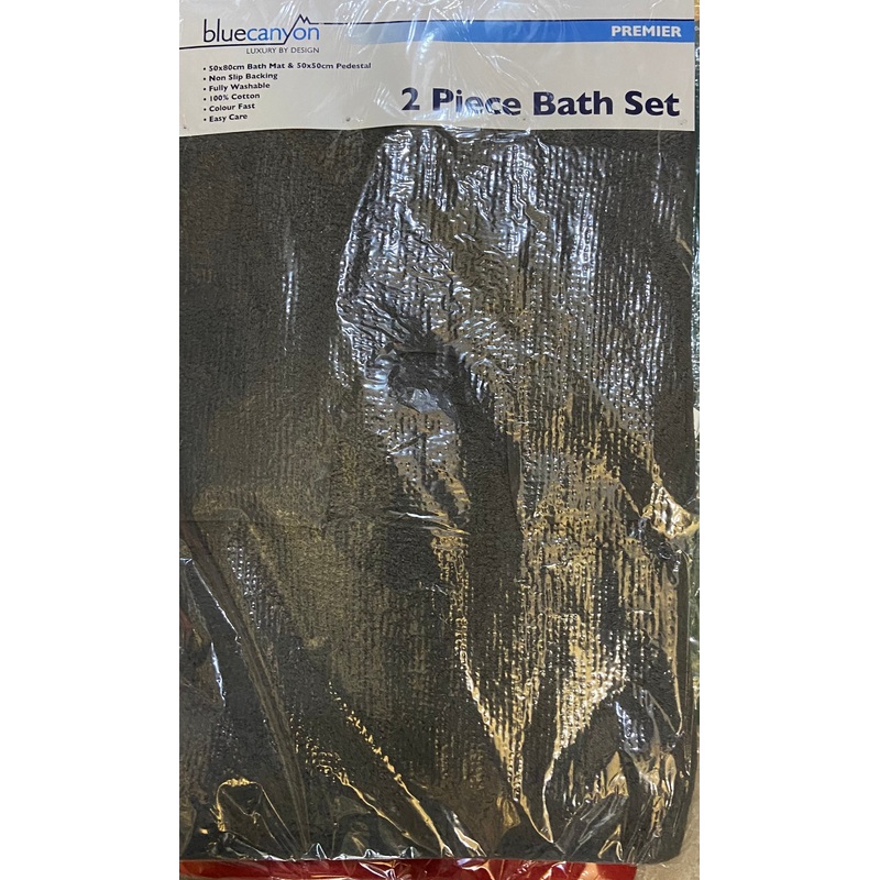 BLUECANYON 2 PIECE BATH SET 50×80, 50×50 SLATE