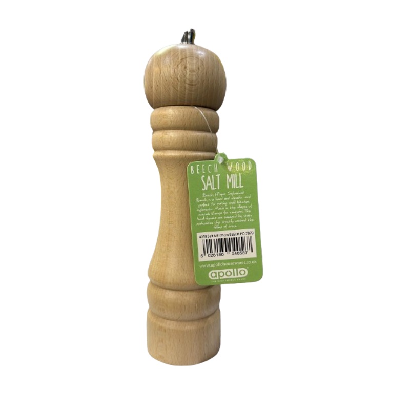 21cm Beech Wood Pepper Mill Kitchen Herb Shaker Grinder