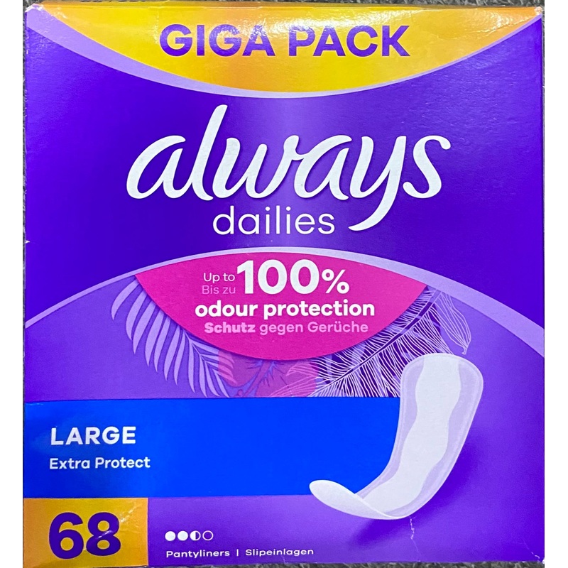 ALWAYS DAILIES LINERS LARGE 68’S