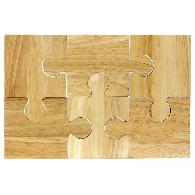 Apollo Set of 4 & 6 Wooden Jigsaw Table Protecting Coaster