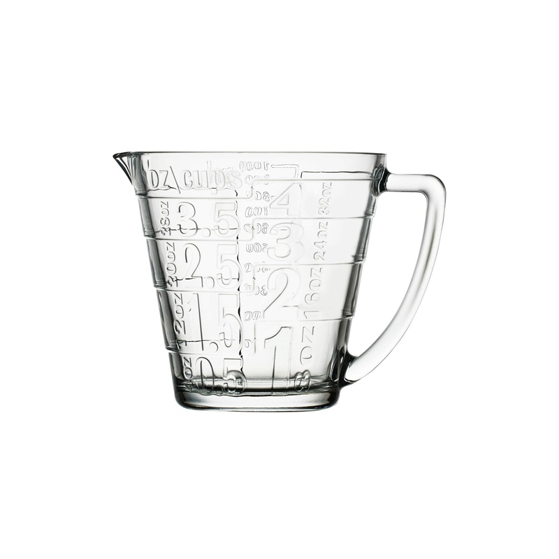Tempered Glass Measuring Jug ~ 1.2 Litres Transparent with Handle Catering Quality Pack of 1