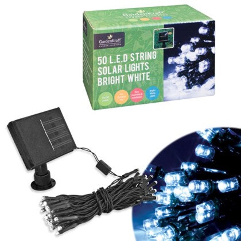 50 LED Solar Lights – Bright White