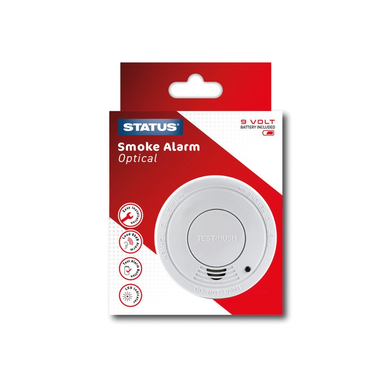 9v Smoke Alarm – White -Photoelectric – 1 pk