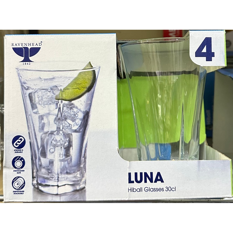 RAYWARE LUNA GLASS HI BALLS PK4