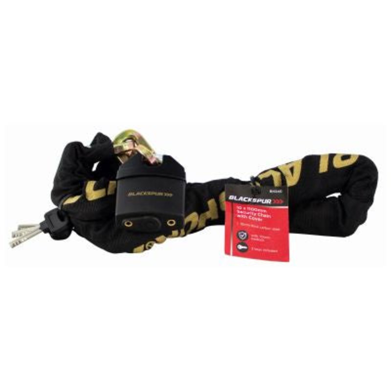 BLACKSPUR 1.1M x 10MM SECURITY CHAIN AND PADLOCK