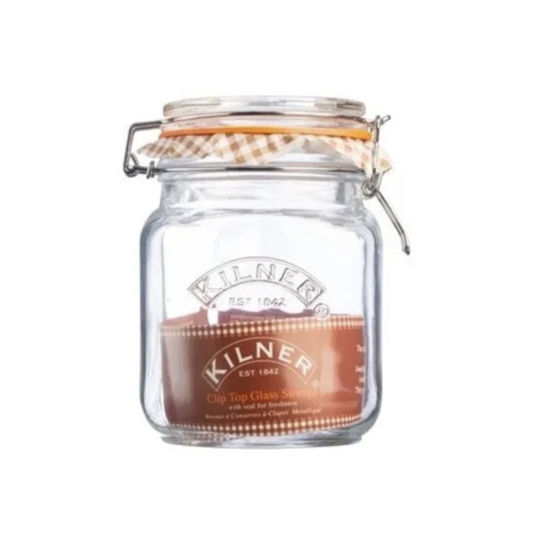 Kilner 1L Square Clip Top Glass Food Storage Preserve Jar Canister Pot 1000ml