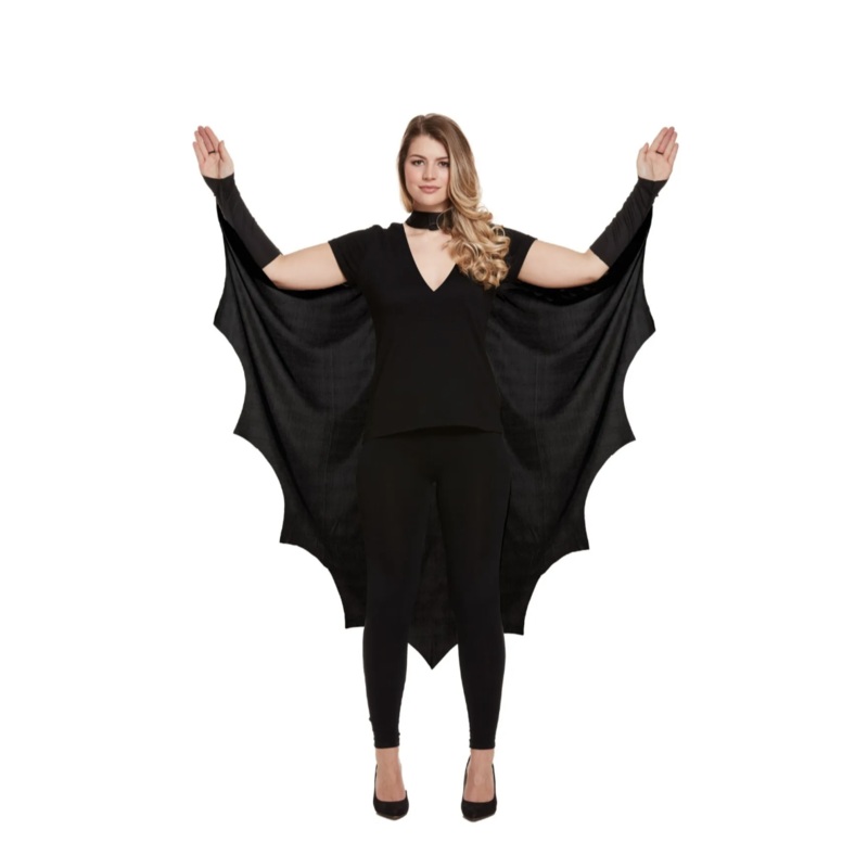 Adult Gothic Vampire Bat Wings Cape Wing Costume Ladies Halloween Fancy Dress UK