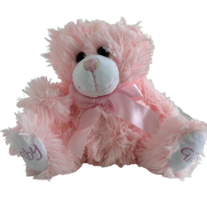 Baby Paws Baby Girl Pink Teddy- 8in