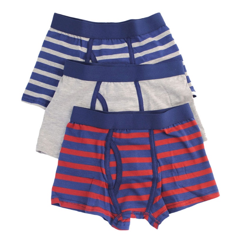 Boys 3 Pack (Striped)Trunks 7/8 YEARS
