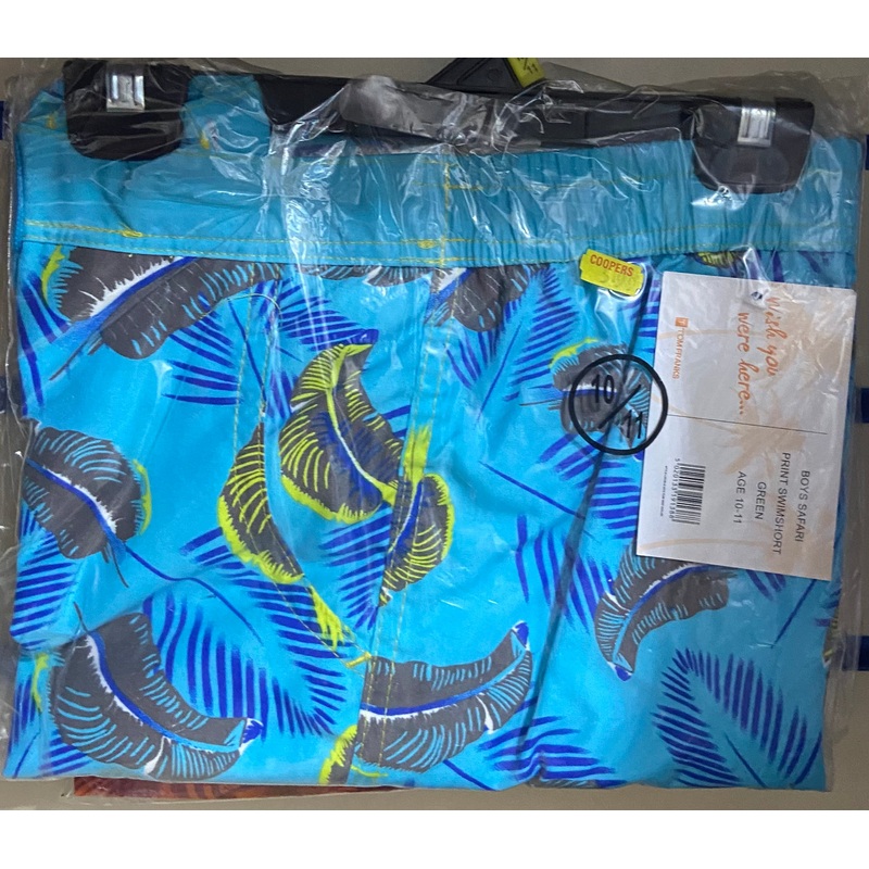BOYS SAFARI PRINT SWIMSHORT GREEN AGE 10-11