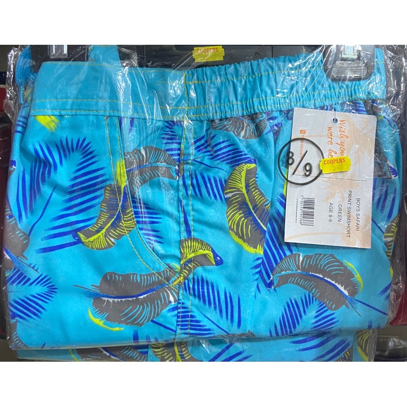 BOYS SAFARI PRINT SWIMSHORT GREEN AGE 6-7