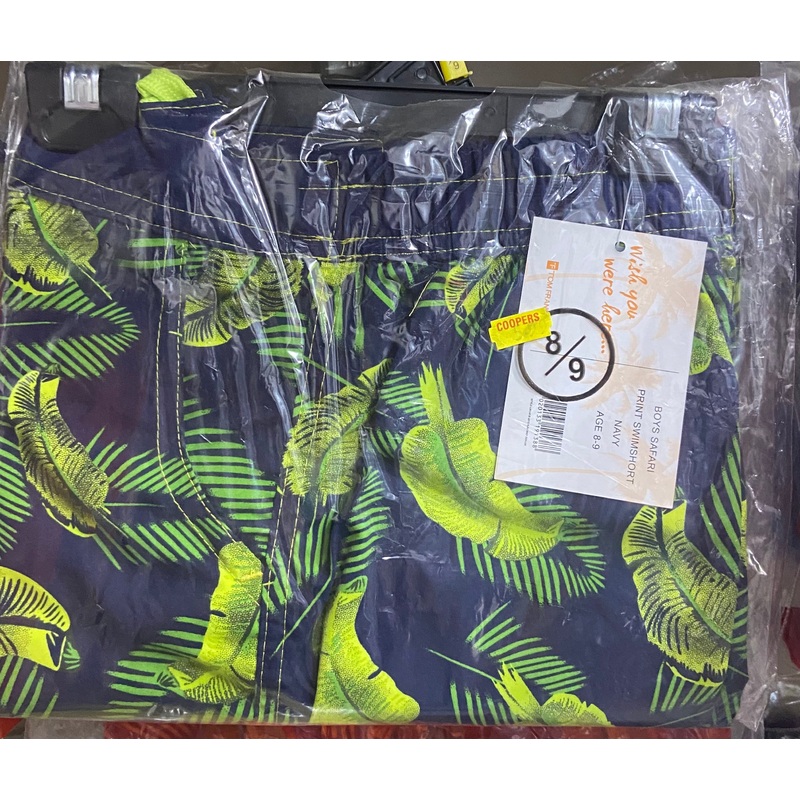 BOYS SAFARI PRINT SWIMSHORT NAVY AGE 8-9