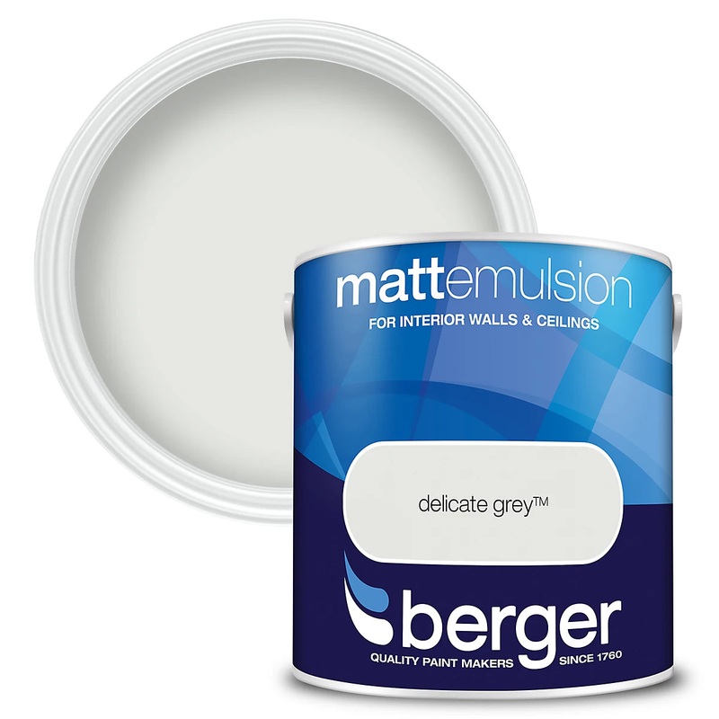 Berger Matt Emulsion Paint Delicate Grey – 2.5L