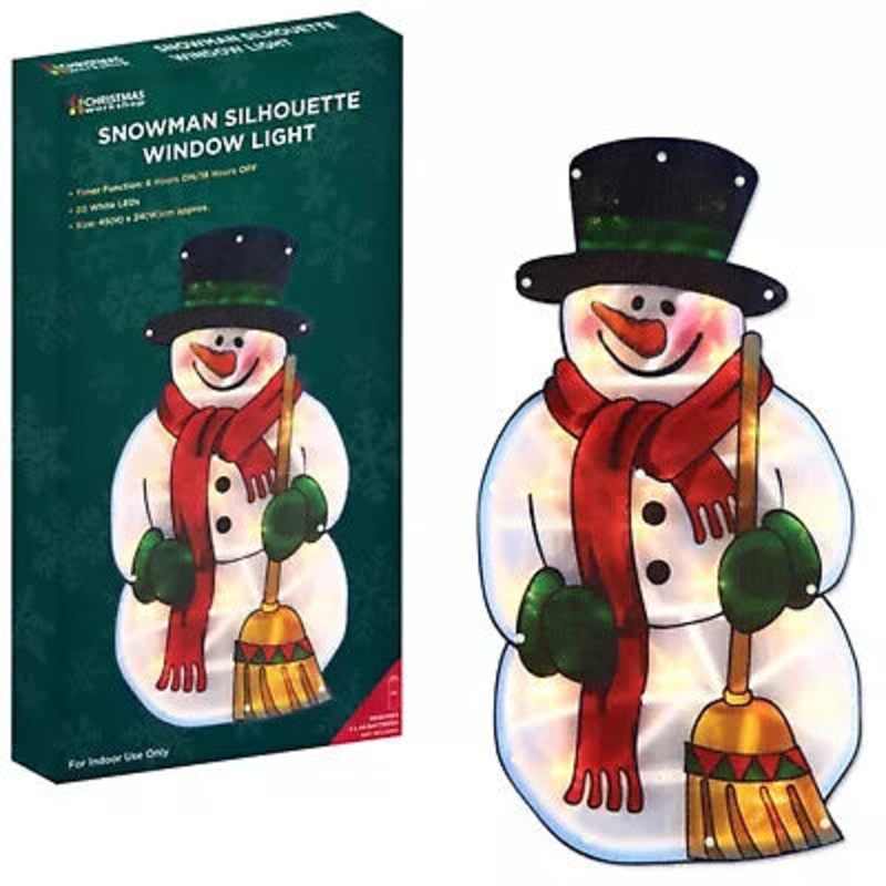The Benross Christmas Workshop LED Snowman Metallic Silhouette Light