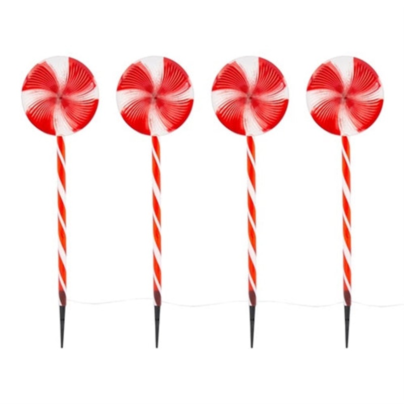 The Christmas Workshop 73199 Set of 4 Lollipop Path Lights