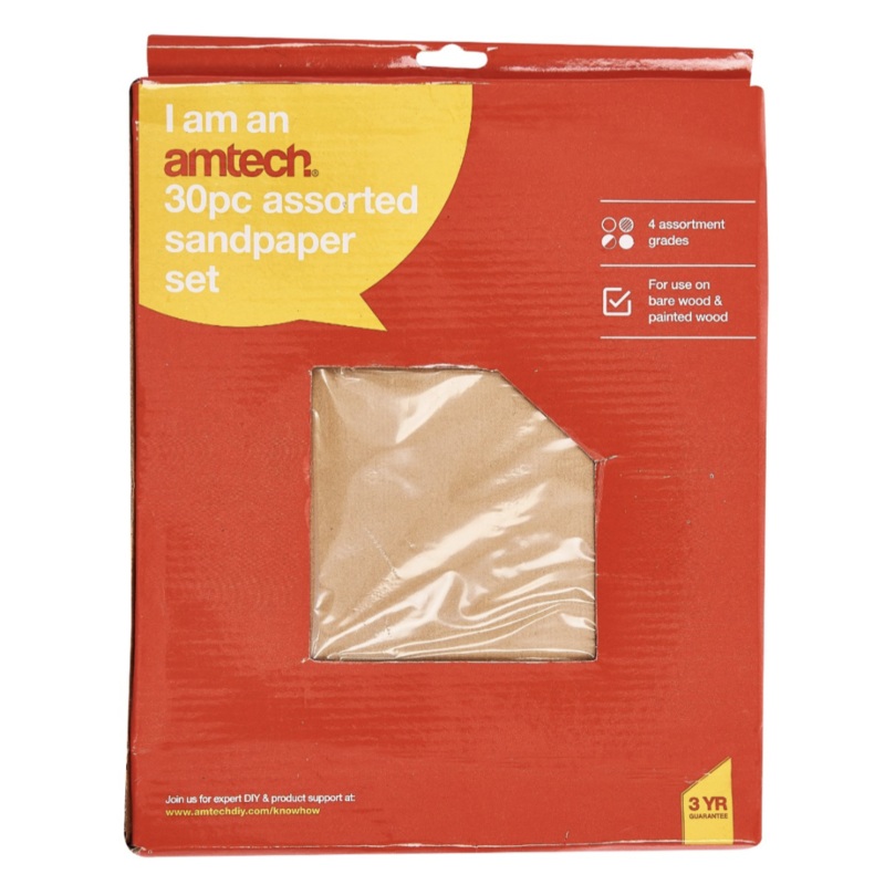 30 Piece assorted sandpaper set (230mm x 280mm)