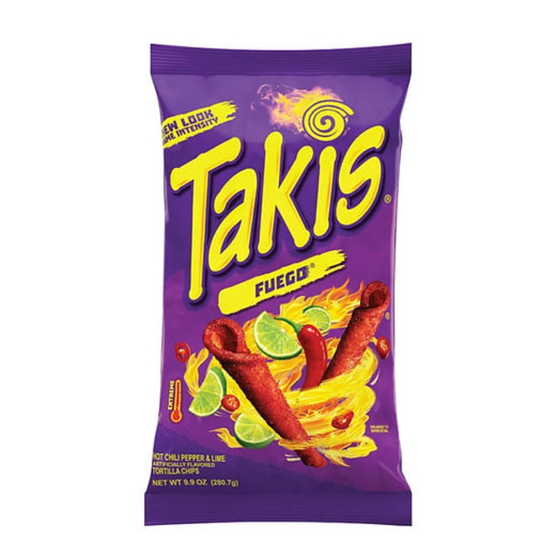 Takis Fuego Rolls 280g Bag, Hot Chili Pepper & Lime