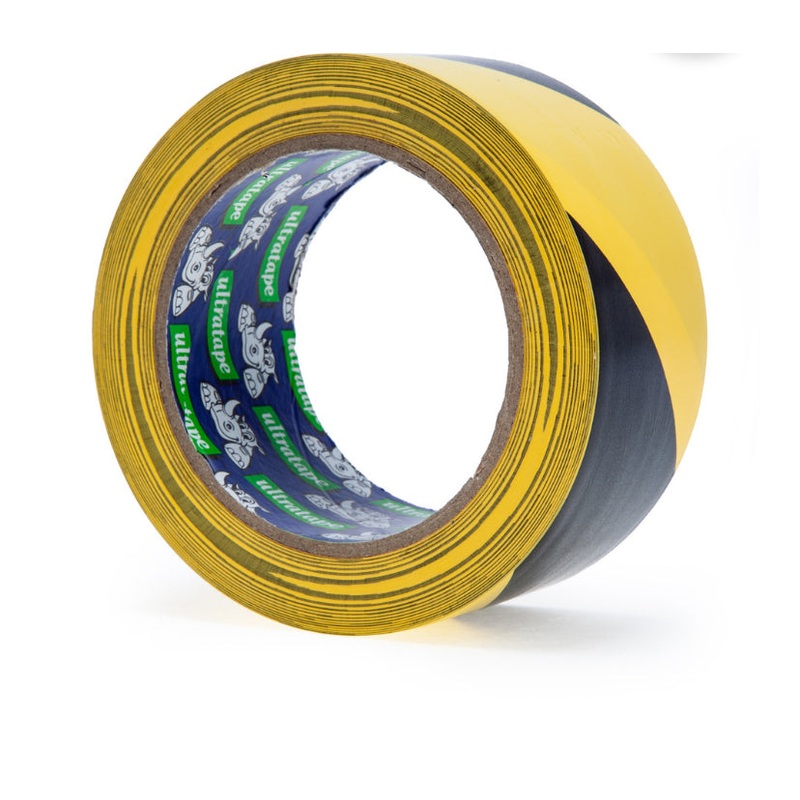 ULTRATAPE HAZARD WARNING TAPE LAM BLK/YELLOW 50mm x 33m