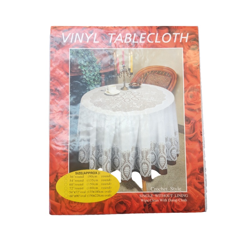 Vinyl Tablecloth 60 / 150cm Round Seat 4-6