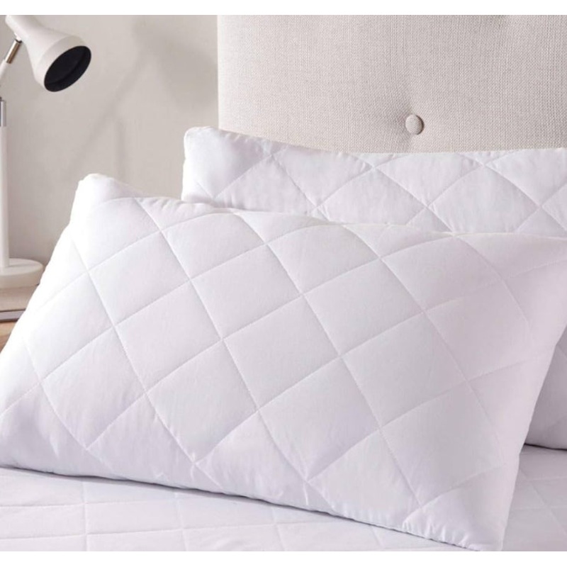 WATERPROOF QUITTED PILLOW PROTECTOR PAIR 48cm x 74cm