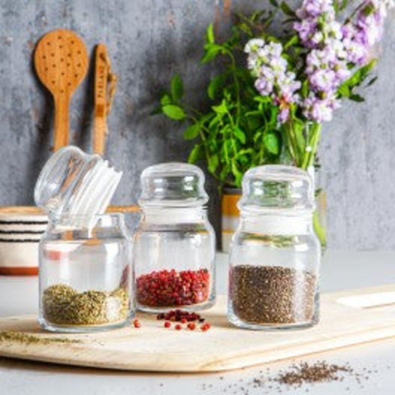 0.63Lt Pop Glass Storage Jar Steelex 1Pc